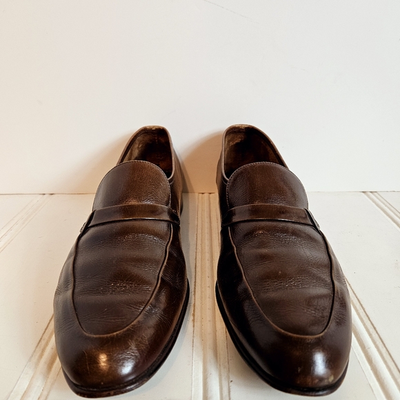 Bally Kelton Brown Leather Loafers Men’s Size 10 Slip On Dress Shoes Switzerland - Picture 2 of 14